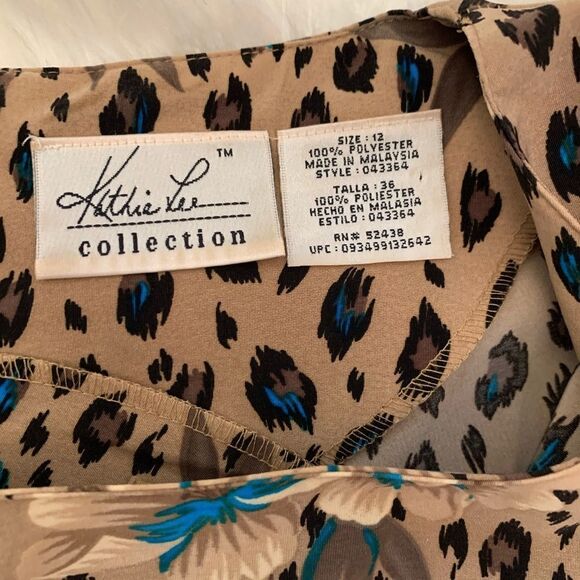 VTG Kathie Lee Women’s Leopard Print Dress Size 12 - Picture 6 of 7